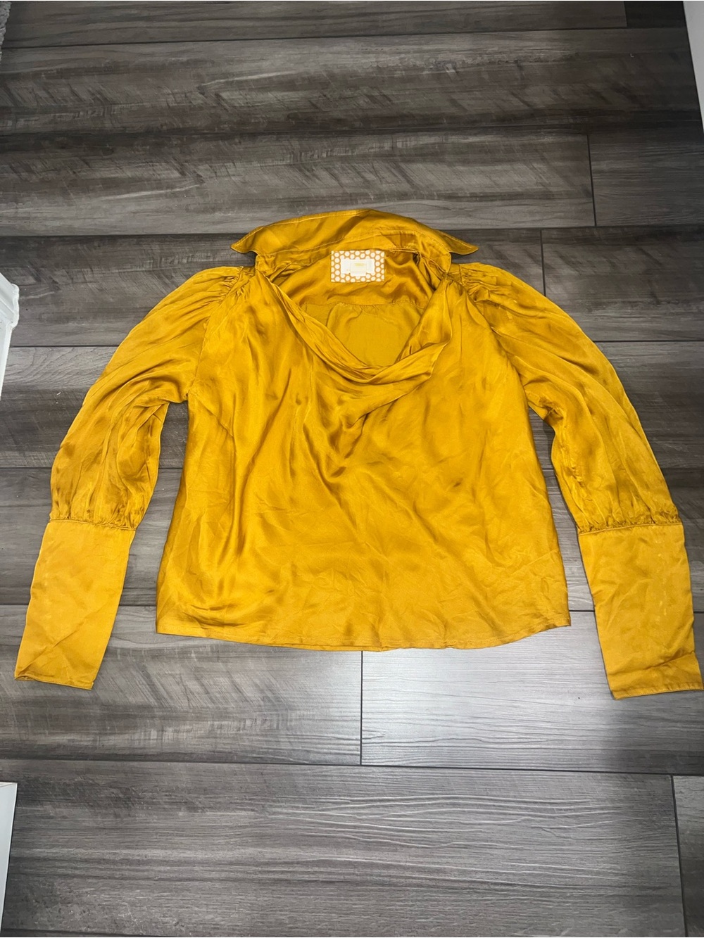 Maeve Golden Yellow Draped Neck Blouse